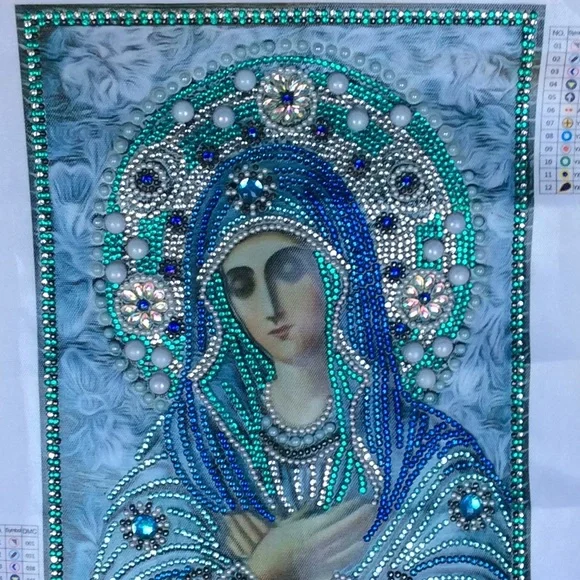 Rhinestone Virgin Mary Picture - Picture 5 of 6